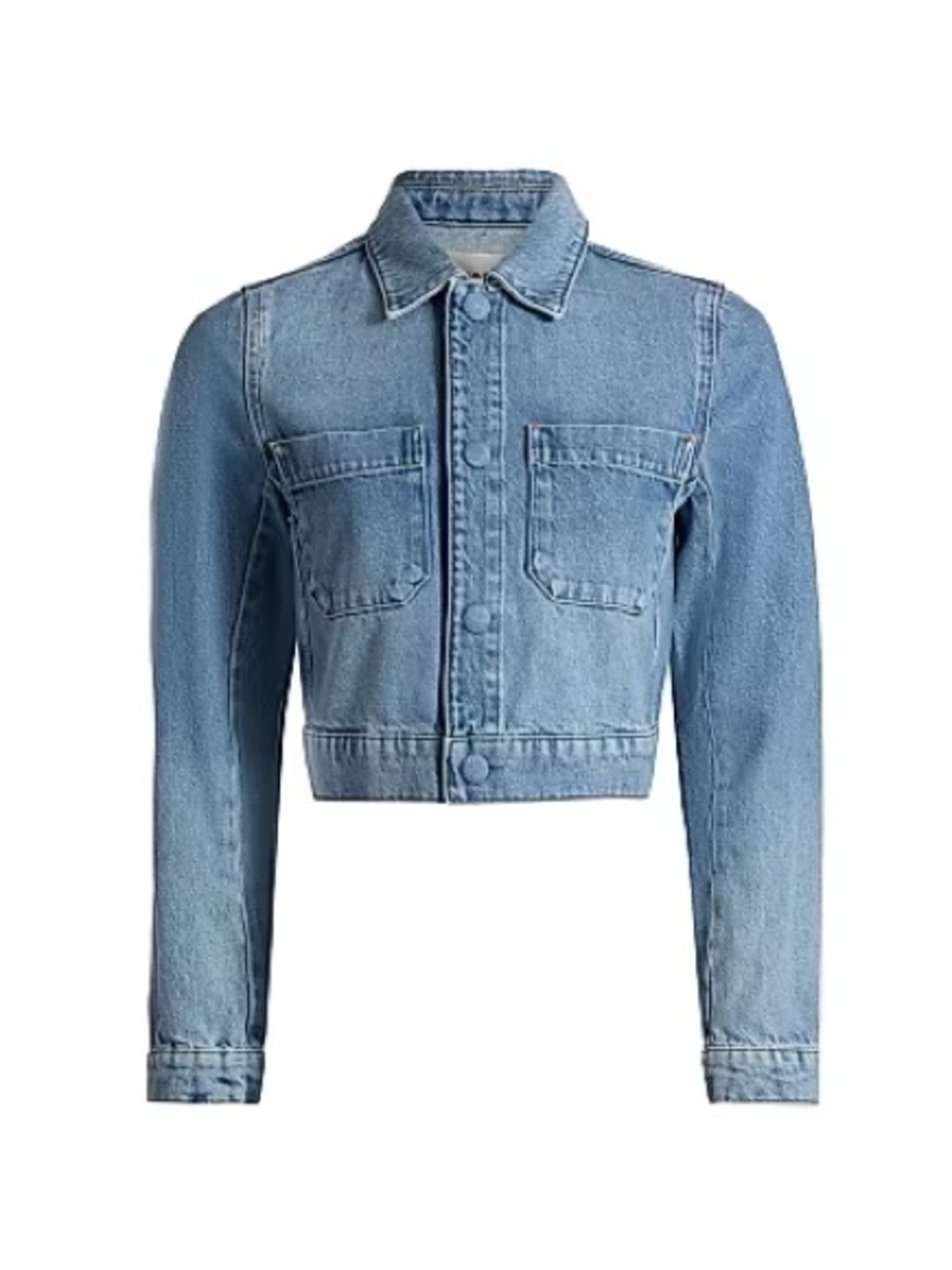Frame Denim Light Blue Cropped Denim Jacket